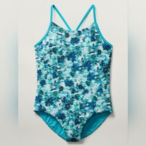 Kids Swim Floral Blue Swimsuit